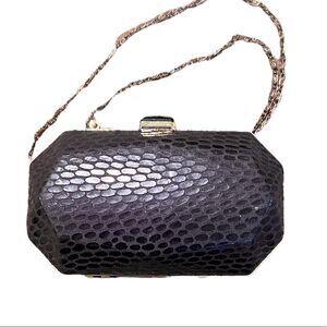 𝅺ROYAL Purple Snake Print Bejeweled Mini Shoulder Purse 7x4x 5x 2.5